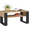 COUCHTISCH Rechteckig Eiche Artisan - Schwarz 92/45/50 cm - Schwarz/Eiche Artisan, Holzwerkstoff (50/92/45cm) - designimpex