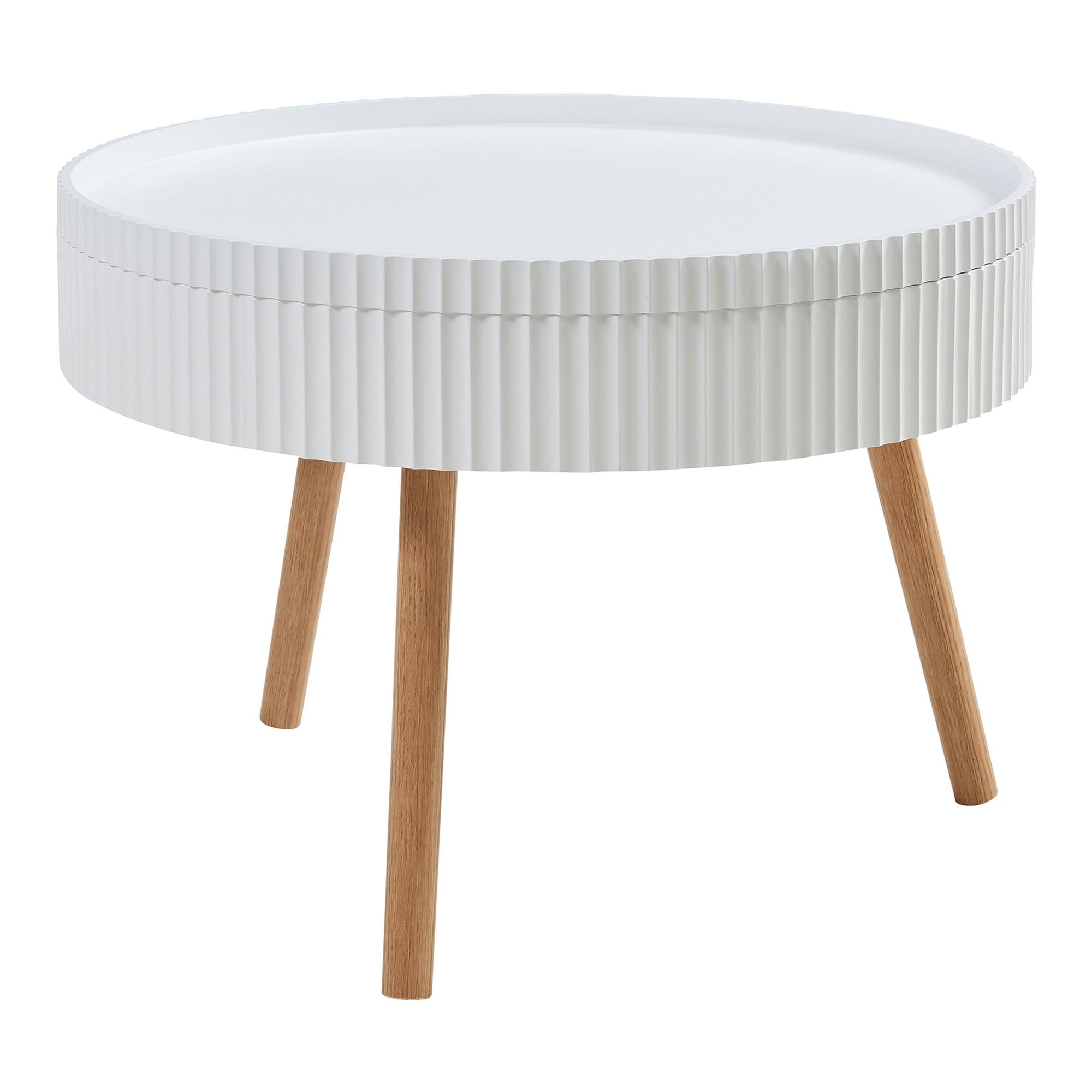 KONFERENČNÍ STOLEK Bongard II 60/45 cm - bílá/hnědá, dřevo/kompozitní dřevo (60/60/45cm) - [en.casa]