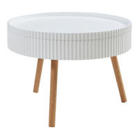 KONFERENČNÍ STOLEK Bongard II 60/45 cm - bílá/hnědá, dřevo/kompozitní dřevo (60/60/45cm) - [en.casa]
