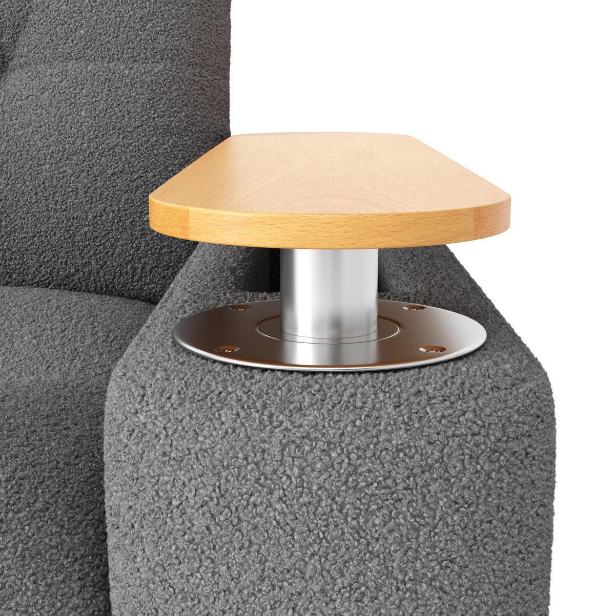 SOFA modular mit Stauraum 207,5 x 80 x 87 cm Teddy Grau 2-Sitzer - Grau, Textil (207.5/87/80cm) - IVMEU