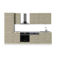 KÜCHENZEILE Fame-Line Eiche Paneel/Weiß 300 cm ohne Arbeitsplatte - Hellbraun/Weiß, Holzwerkstoff (300/81.6/46cm) - Vicco