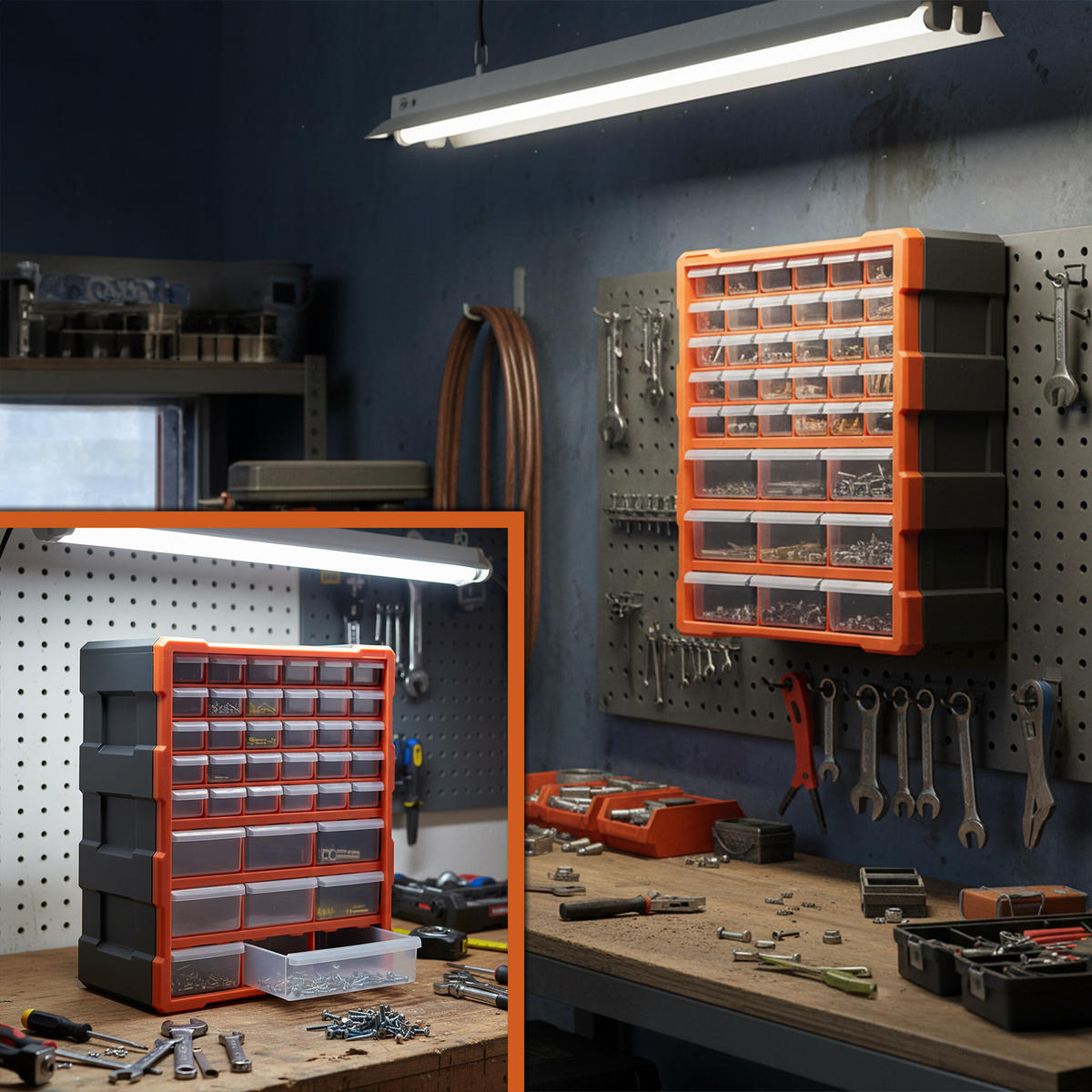 KLEINTEILEMAGAZIN - Multicolor, Kunststoff (38/47/16cm) - Relaxdays