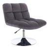 LOUNGESESSEL LAUREL Samt Dunkelgrau - Anthrazit/Silberfarben, Textil/Metall (75/87/75cm) - SVITA