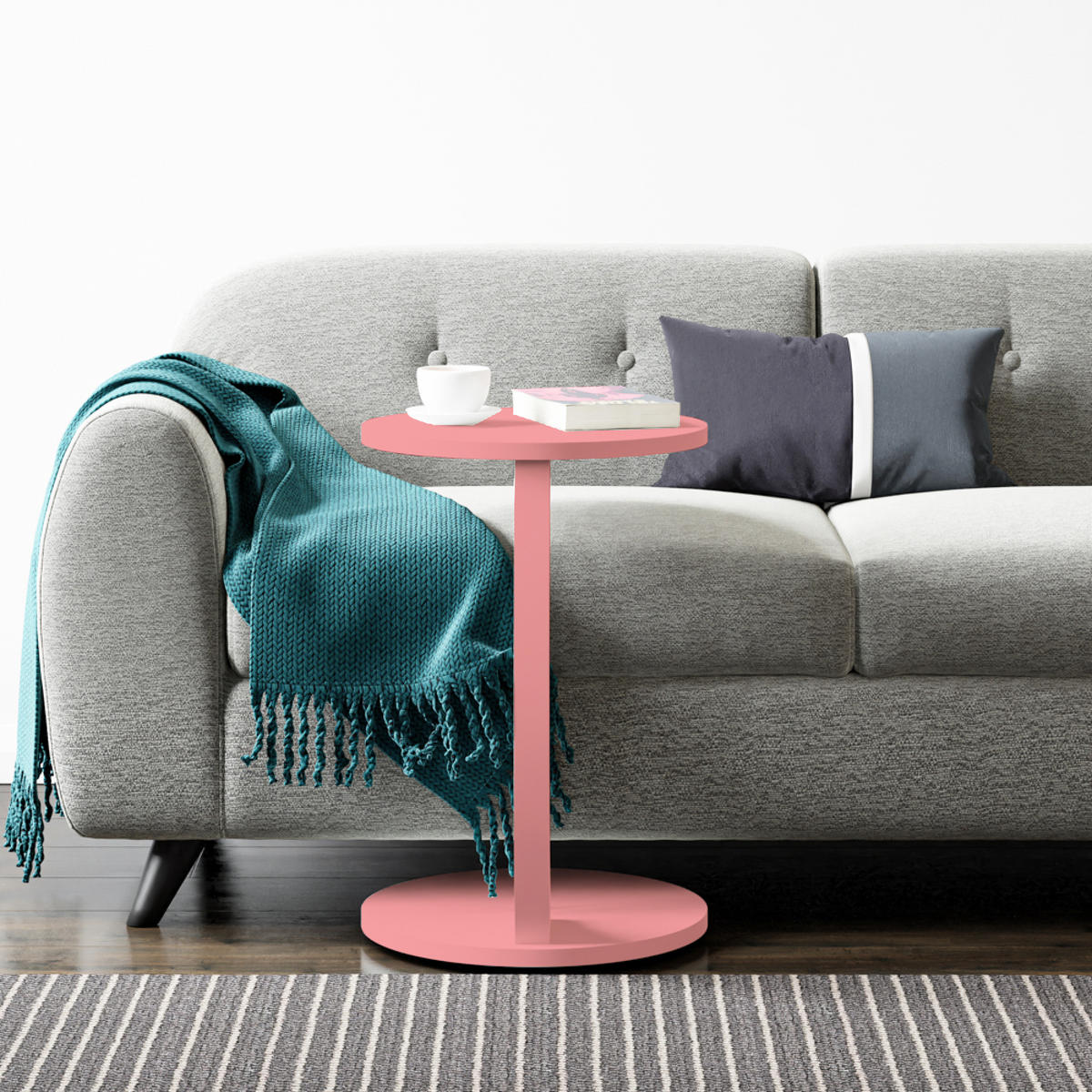 BEISTELLTISCH Holeby - Pink, Holzwerkstoff (38/38/56cm) - [en.casa]