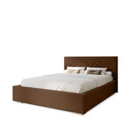 POLSTERBETT Aura 160x200 cm, Doppelbett mit Bettkasten, Lattenrost und Matratze aus Holz, Velourstoff: Dunkelbraun - Dunkelbraun, Holz/Kunststoff (160/200cm) - Marpur