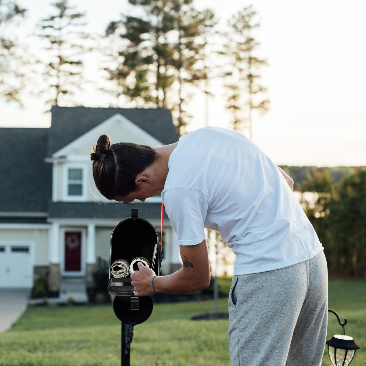 US-MAILBOX - Weiß, Metall (22cm) - Relaxdays