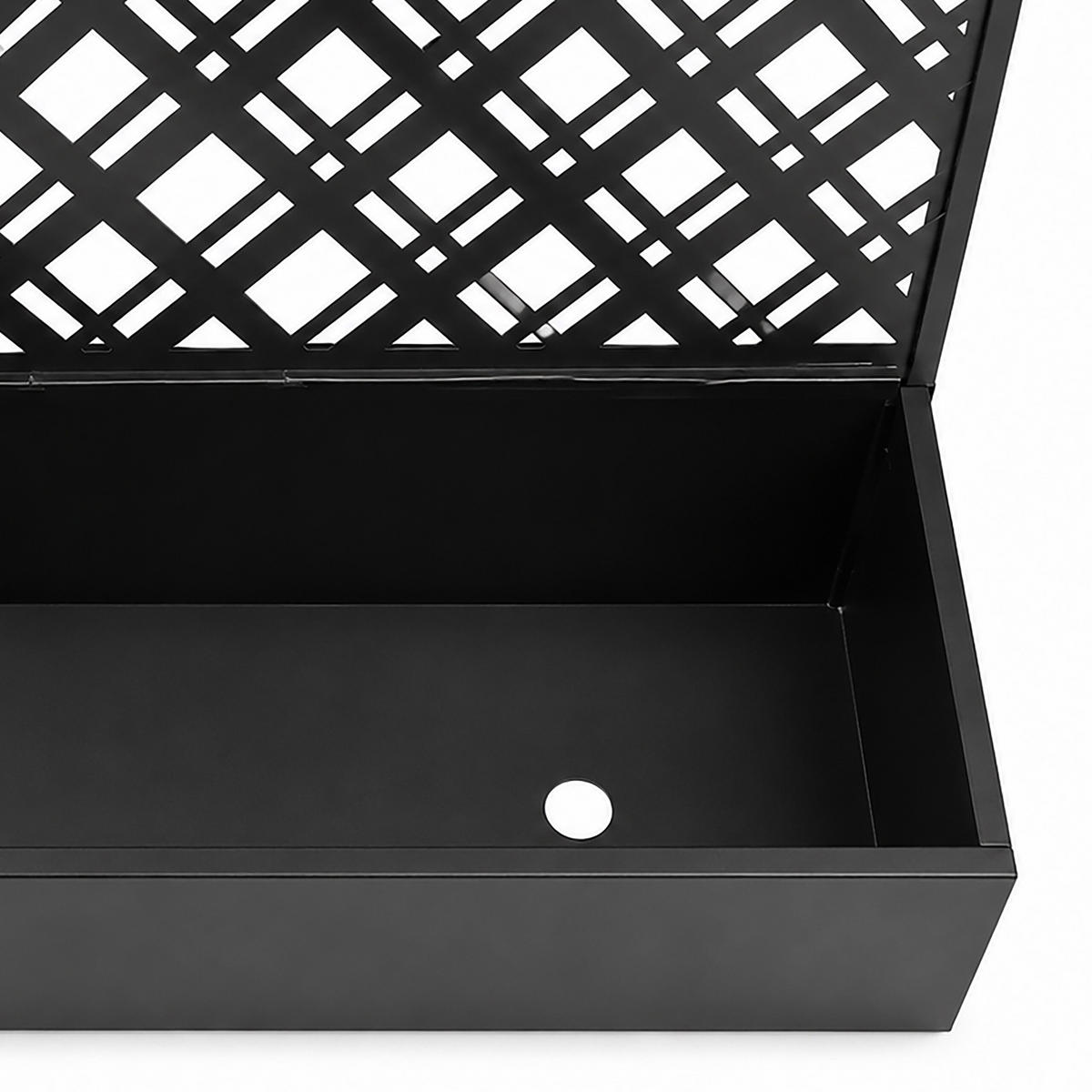 PLANTERINGSBOX Svart metall med spaljé - Svart, Metall (110/180/40cm) - Relaxdays