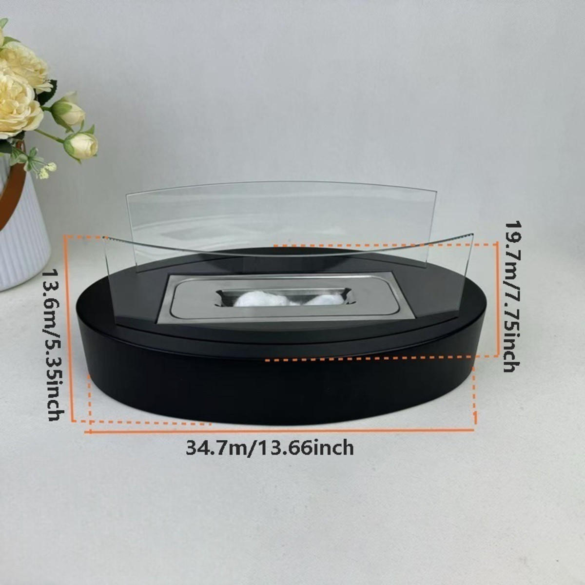 BIOETHANOL-KAMIN Schwarz 34.5/13.6/19.7 cm - Schwarz, Metall (19.7/13.6/34.5cm) - Authentics