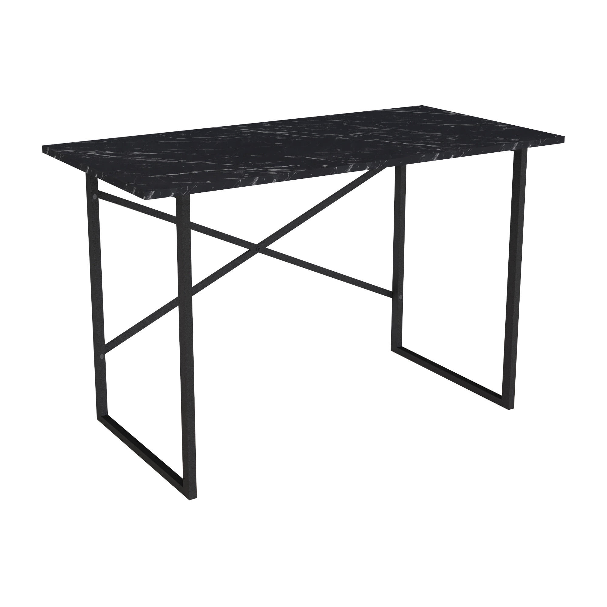 SCHREIBTISCH Tjeldsund - Schwarz, Holzwerkstoff/Metall (60/120/75cm) - [en.casa]
