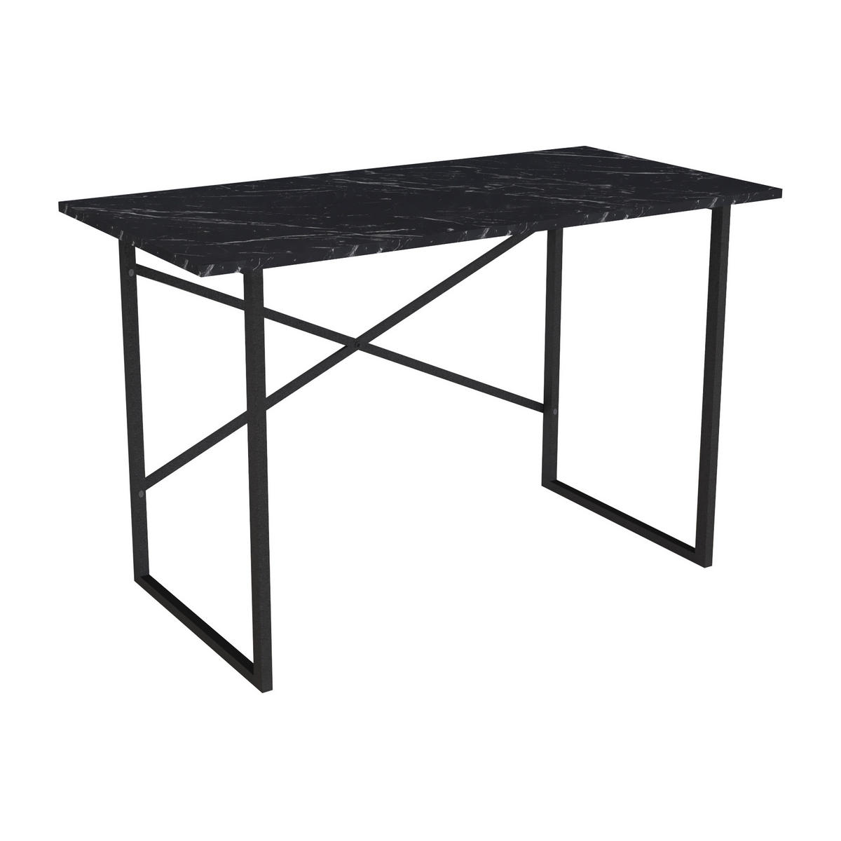 SCHREIBTISCH Tjeldsund - Schwarz, Holzwerkstoff/Metall (60/120/75cm) - [en.casa]
