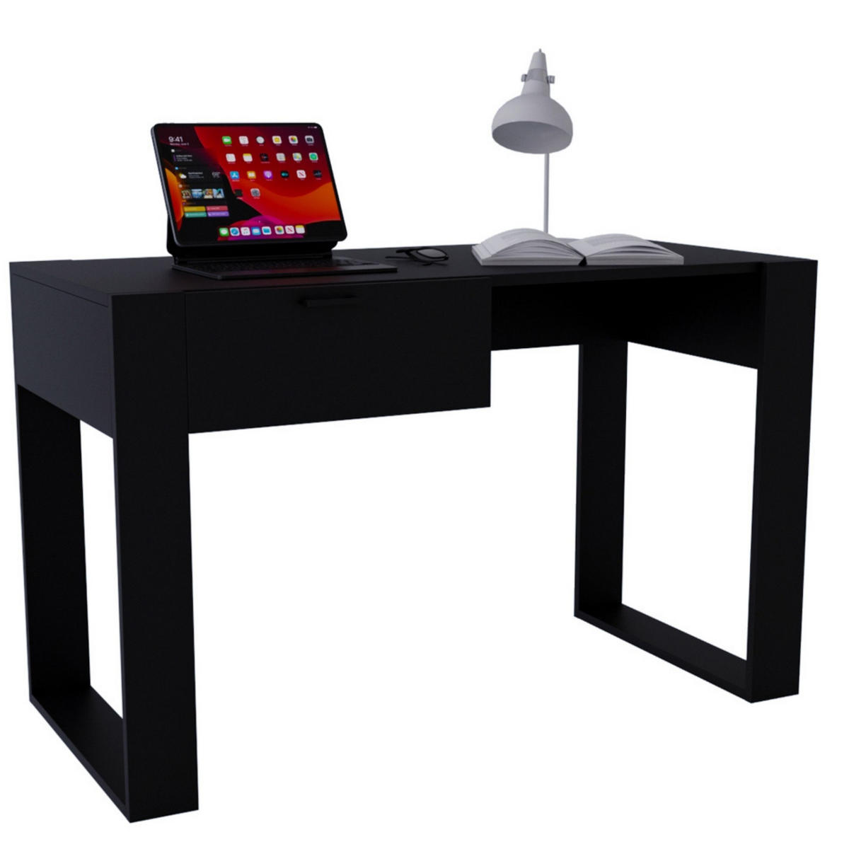 SCHREIBTISCH Schwarz 120/73/53,6 cm - Schwarz, Holzwerkstoff (53.6/120/73cm) - CraftPAK