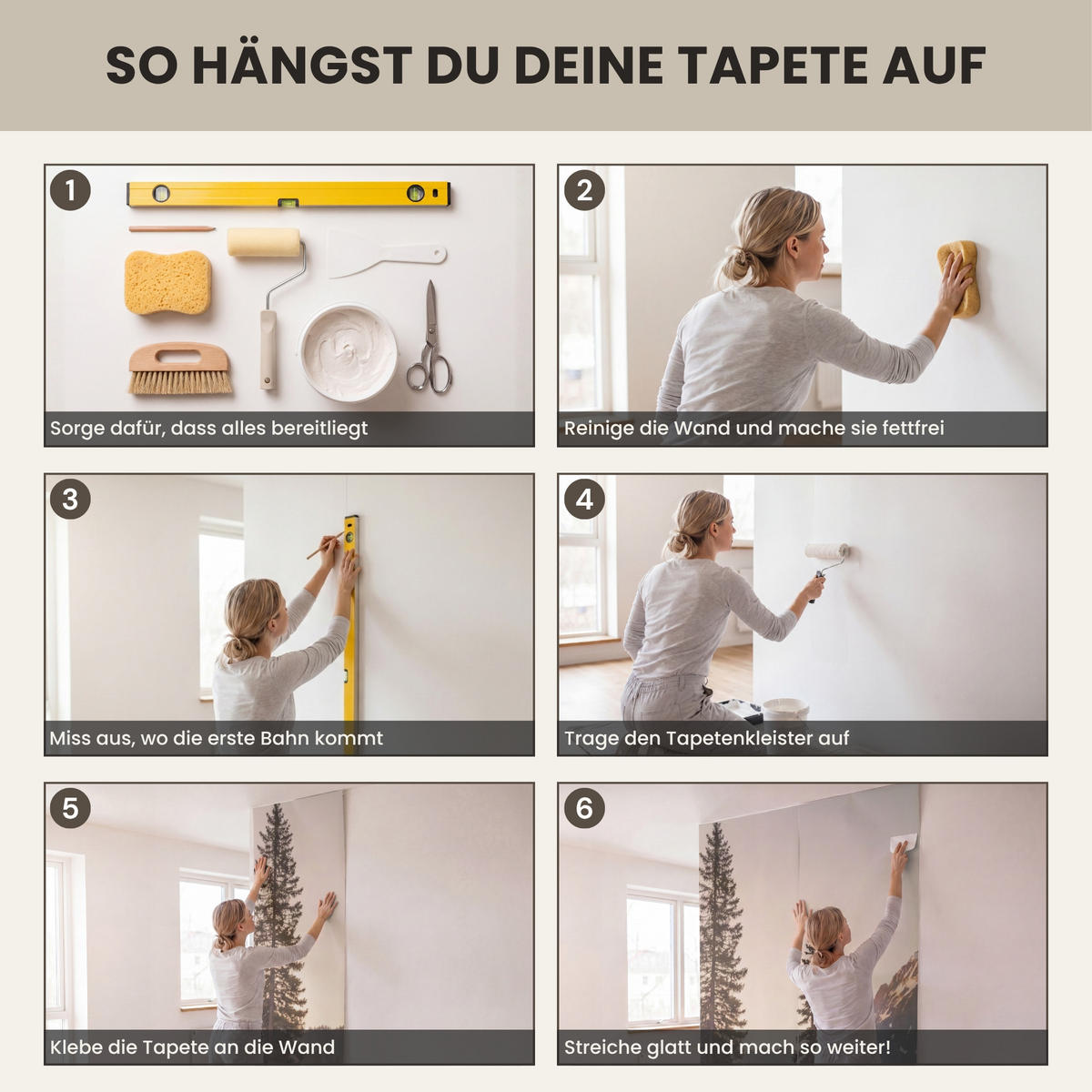 TAPETE - Berge - Wasser - Bäume - 400x220 cm - Multicolor, Papier (400/220cm) - OnlyWow