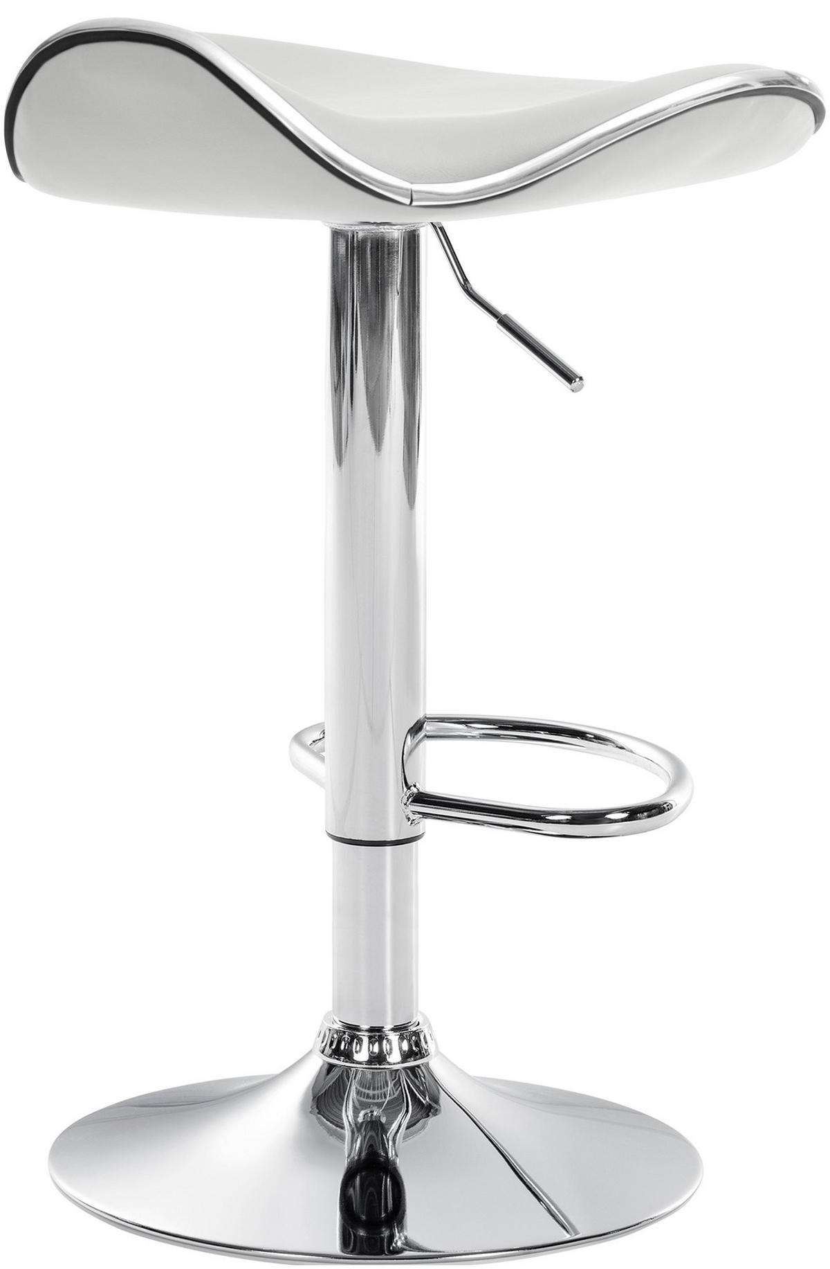 BARHOCKER Lederlook Weiß - Chromfarben/Weiß, Textil/Metall (45/71/45cm) - CLP