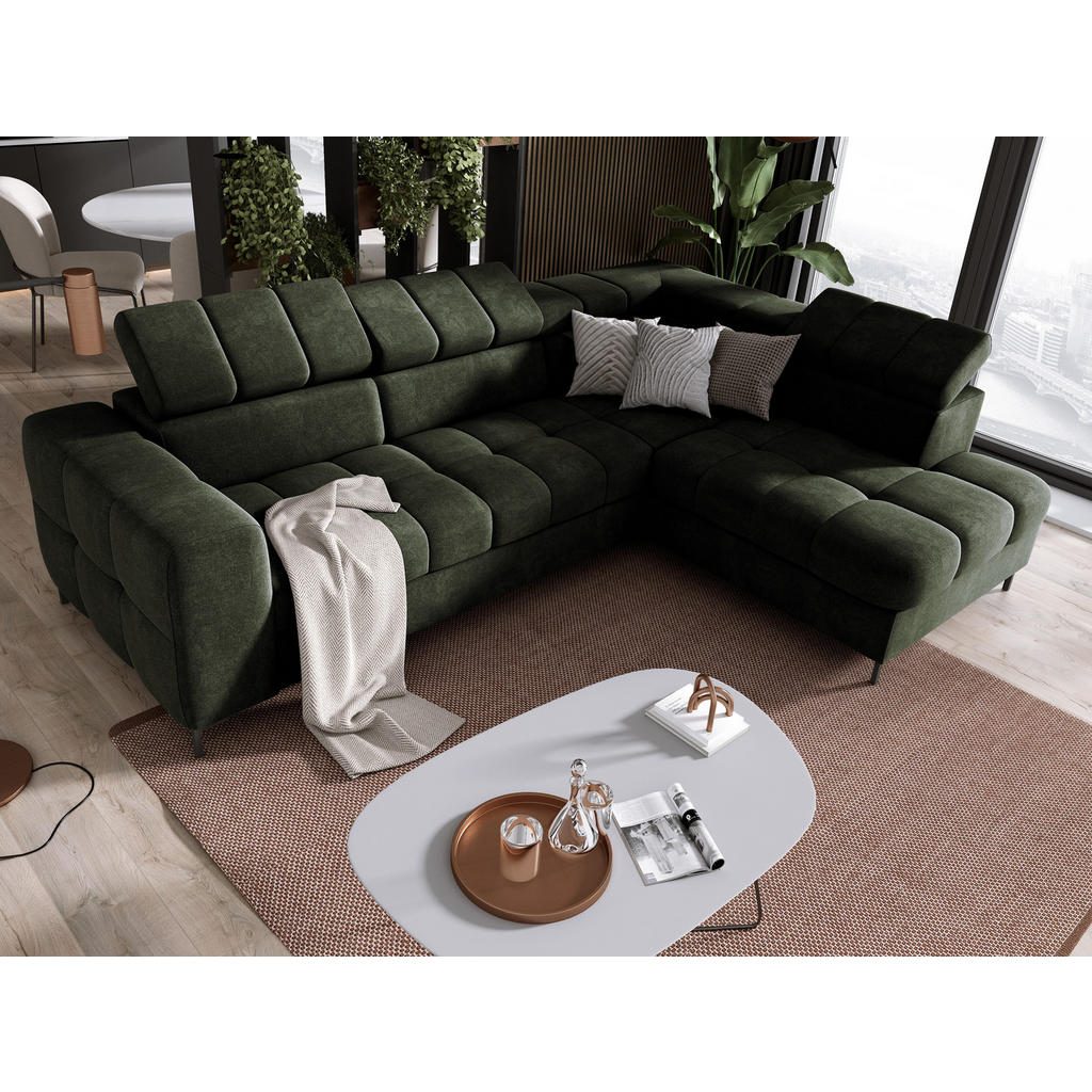 Thumbnail - DomoHome Ecksofa, Grün, Textil, Rechteckig, 279x201 cm, Wohnzimmer, Sofas & Couches, Wohnlandschaften, Ecksofas