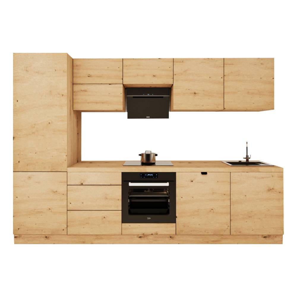 KÜCHENZEILE 300 cm - Langen KL29-M300 - in Artisan Eiche - Eiche Artisan, Holz (300/212/58cm)