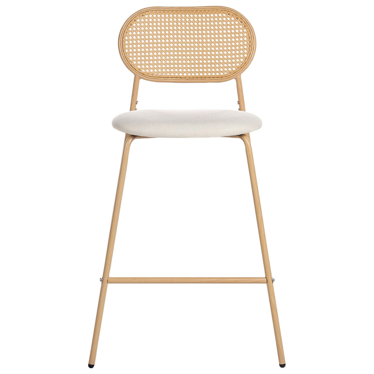 BARSTUHL 2er-Set Hellbraun Adaver - Beige, Metall (57/102/52cm) - Beliani