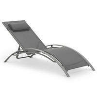 GARTENLIEGE RELAX grau - Grau, Textil/Metall (179/88/64cm) - IDIMEX