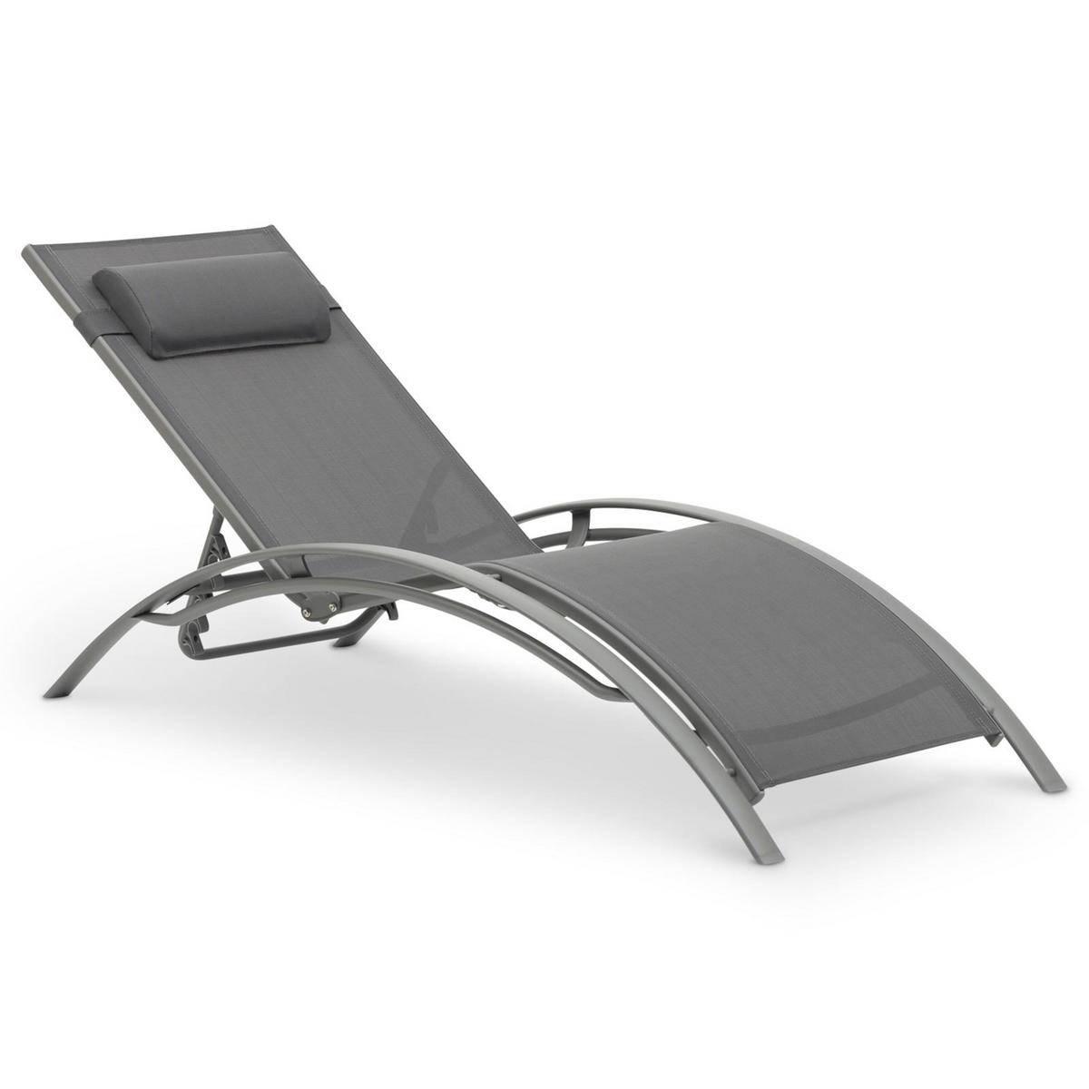 GARTENLIEGE RELAX grau - Grau, Textil/Metall (179/88/64cm) - IDIMEX