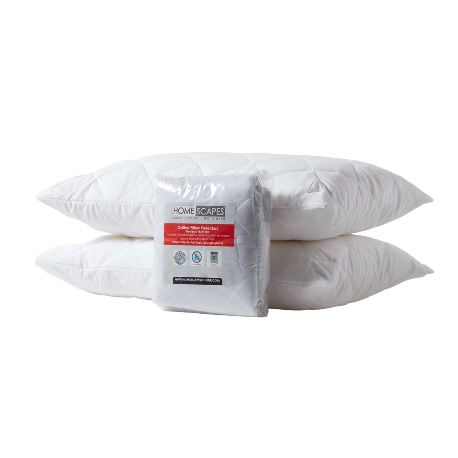 KISSENSCHONER gesteppt 48/74 cm, 2er-Set, Hotelverschluss - Weiß, Textil (48/74cm) - Homescapes