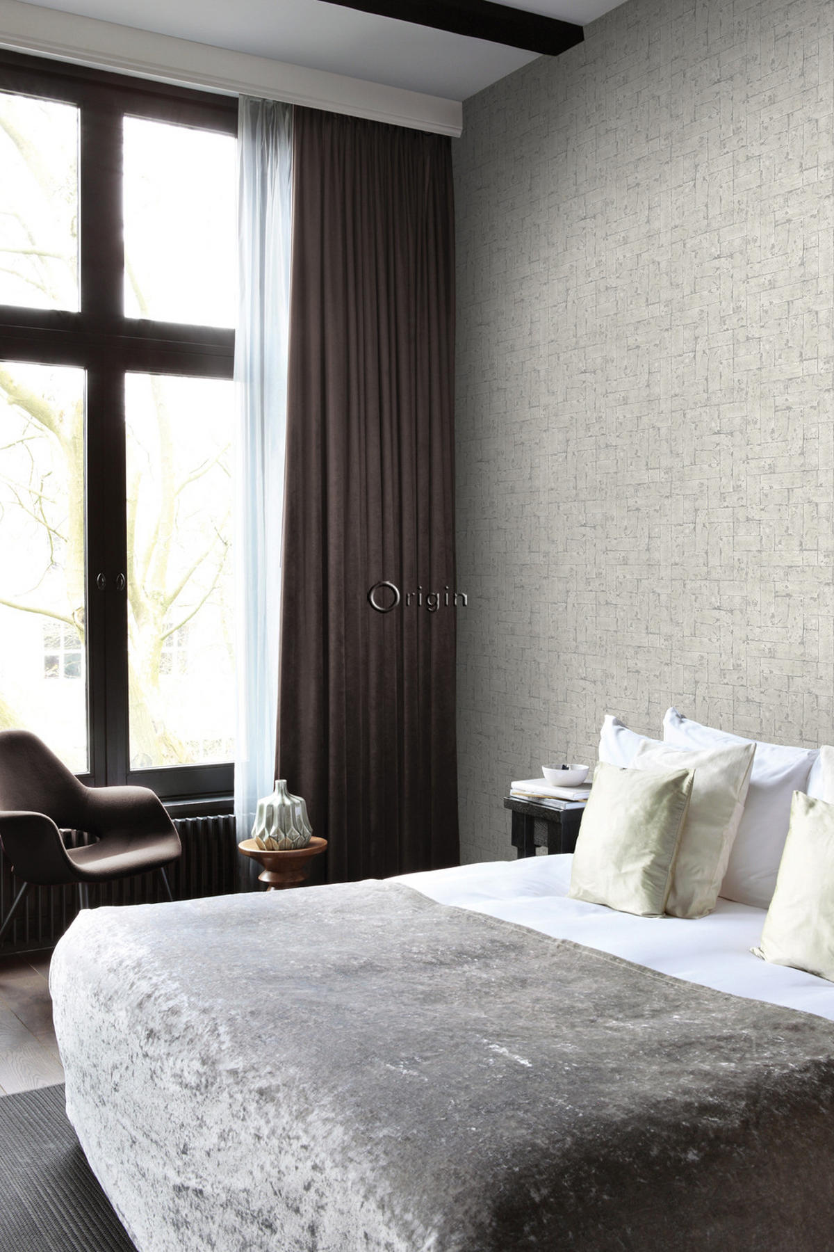 TAPETE Backstein-Optik 53 cm x 10.05 m - Beige, Papier (53/1000cm) - Origin Wallcoverings