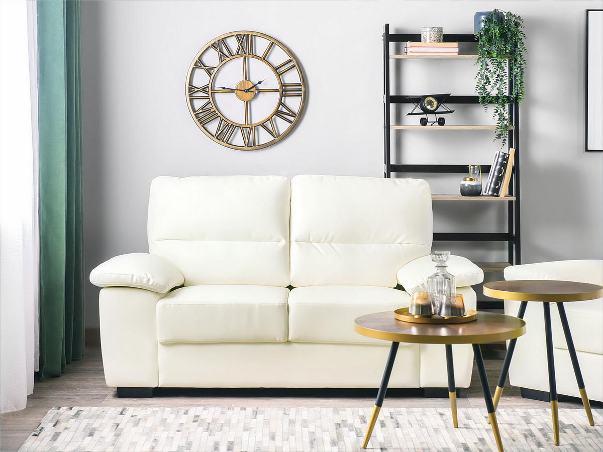 2-SITZER-SOFA Kunstleder Beige Vogar - Beige, Kunststoff/Textil (156/90/74cm) - Beliani