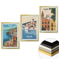 WANDBILDER 3er Set - 40x60 cm Goldrahmen - Stadtlandschaften mit Gebäuden - Goldfarben, Kunststoff (40/60cm) - ArtPrintCave