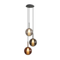 GALERIELEUCHTE Belluna 3-flammig Mehrfarbig Ø 24cm - Multicolor, Glas (24/24/45cm) - s.luce