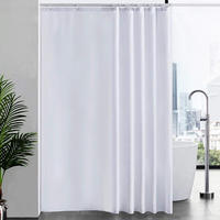 DUSCHVORHANG Weiß Polyester wasserdicht waschbar schimmelresistent mit Haken - Weiß, Kunststoff (240/200cm) - MCBOSON