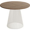 ESSTISCH Naro rund ausziehbar mit Lamellen-Metallgestell in Beige Kaschmir, Walnuss Braun 100-180/100/76 cm - Kaschmir/Walnussfarben, Holzwerkstoff/Metall (100/100/76cm) - WFL GROUP