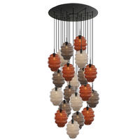 GALERIELEUCHTE Echos 20-flammig Mehrfarbig Ø 25cm - Multicolor/Weiß, Glas (25/25/28cm) - s.luce