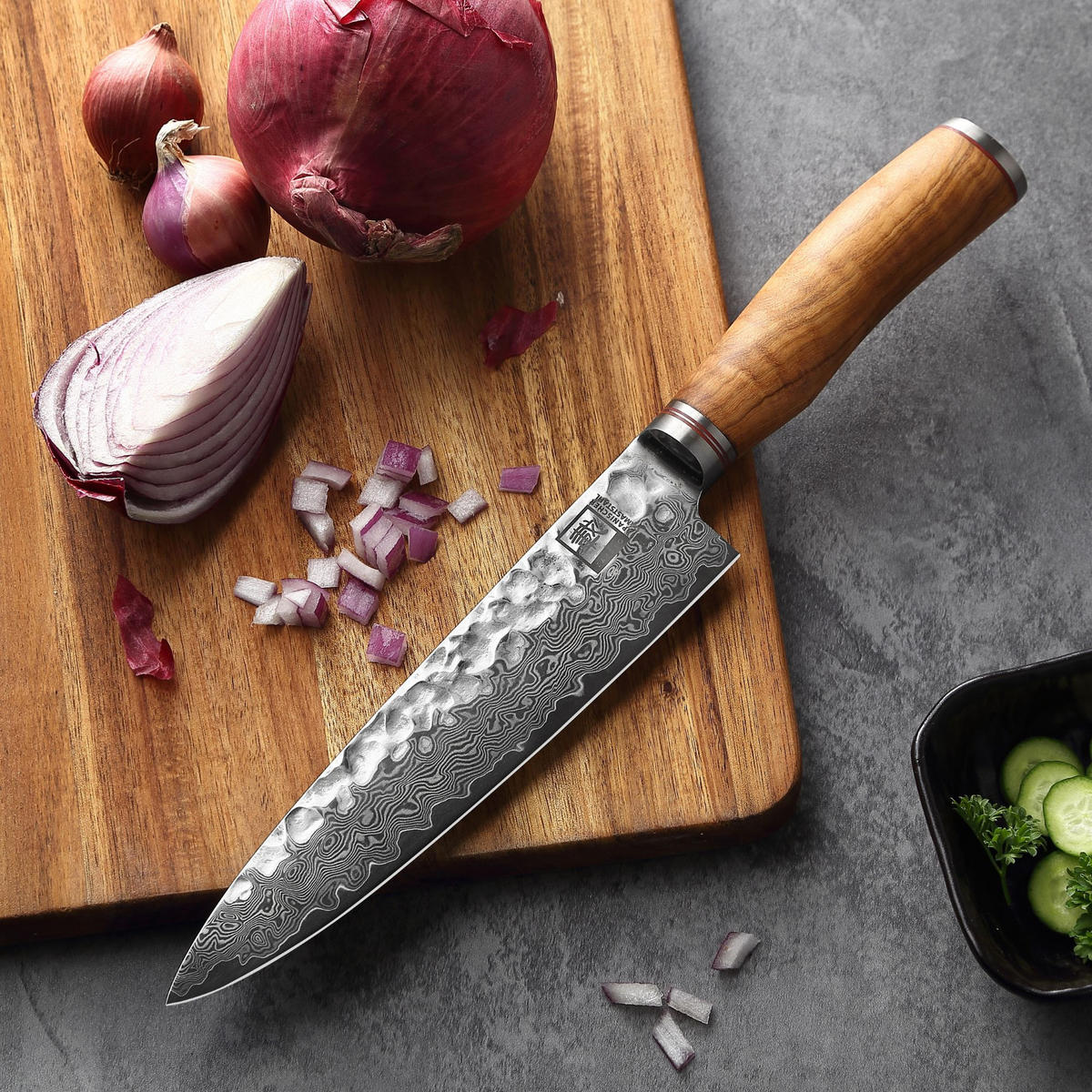 CHEFMESSER 20 cm - Braun, Holz/Metall (33cm) - Zayiko