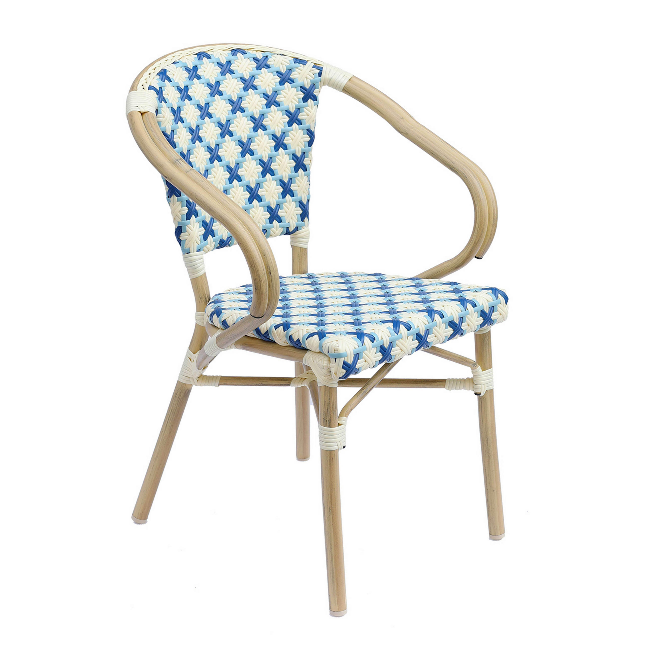 GARTENSTUHL, Blau - Blau, Holz (60/82/57cm) - Oviala