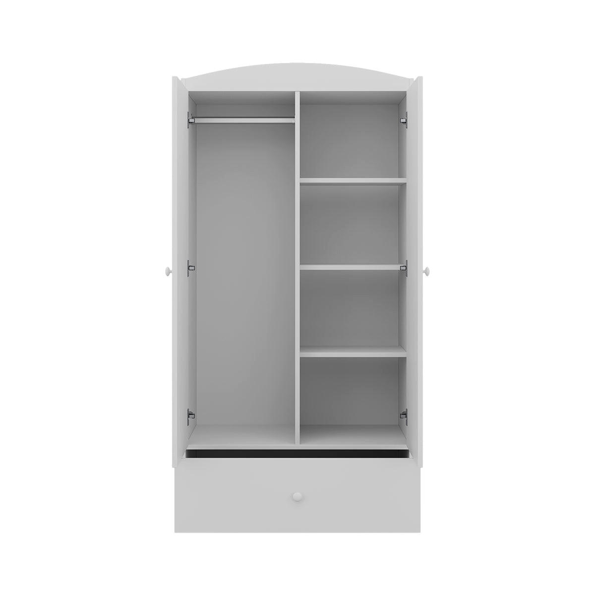BABYKLEIDERSCHRANK 2 Türen Weiß - Weiß/Rosa, Holzwerkstoff (90/187/57cm) - Petits-meubles