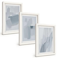 BILDER SET 3er Set - 20x30 cm Weißer Rahmen - Abstrakte Aquarellkunst - Weiß, Kunststoff (20/30cm) - TULUP