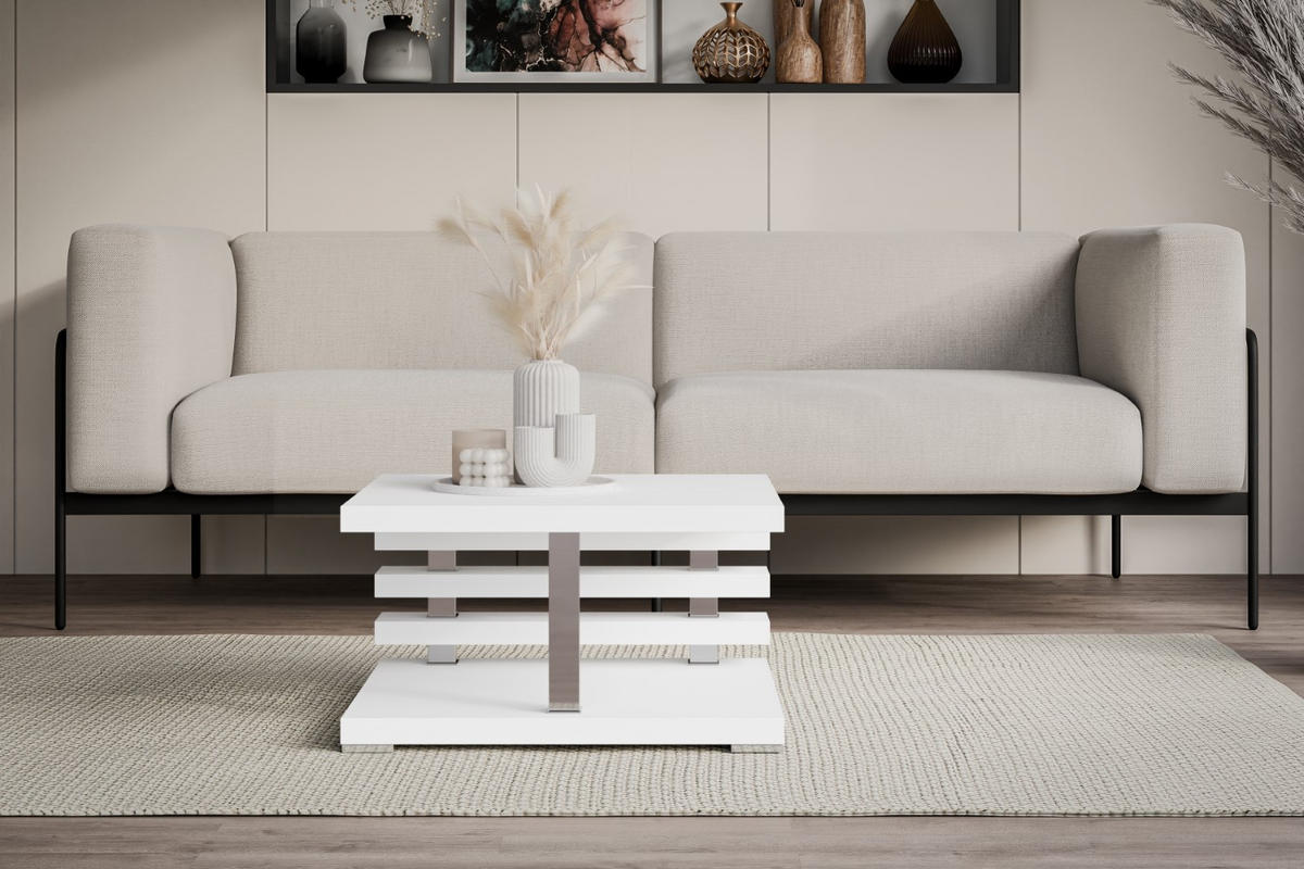 KAFFEETISCH 60x60x32 cm - Weiß - YOTO - Weiß, Holzwerkstoff (60/60/32cm) - ALTDECOR