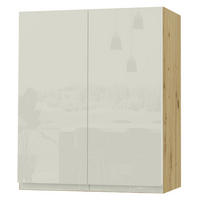 HÄNGESCHRANK Florence W3/60 Eiche Artisan / RAL 1013 perlweiß HG 60 / 32,5 / 72cm - Weiß Hochglanz/Eiche Artisan, Holz/Holzwerkstoff (60/72/32.5cm) - Feldmann-Wohnen