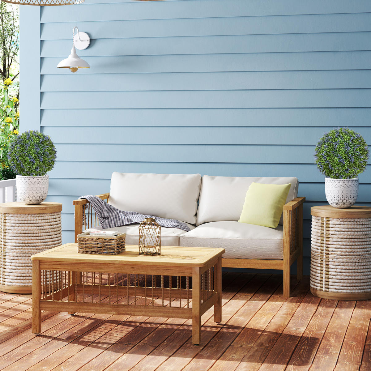 KÜNSTLICHER 2er-Set Lavendel 60 cm mit UV Schutz - Multicolor, Kunststoff (60cm) - HOMCOM