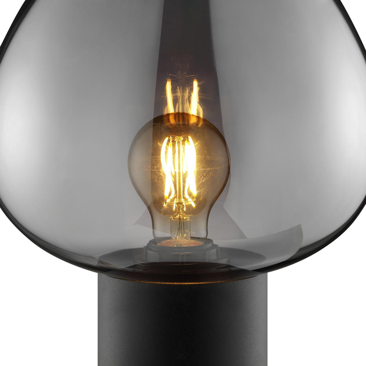 TISCHLEUCHTE Ligari Schwarz/Rauchglas 23/23/27,5 cm - Multicolor, Glas (23/23/27.5cm) - Brilliant