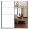 SCHWEBETÜRENSCHRANK 203/218/61 cm 2-türig Pola 42 B Weiß/Weiß - Alufarben/Weiß, Glas/Holzwerkstoff (203/218/61cm) - imoebel24