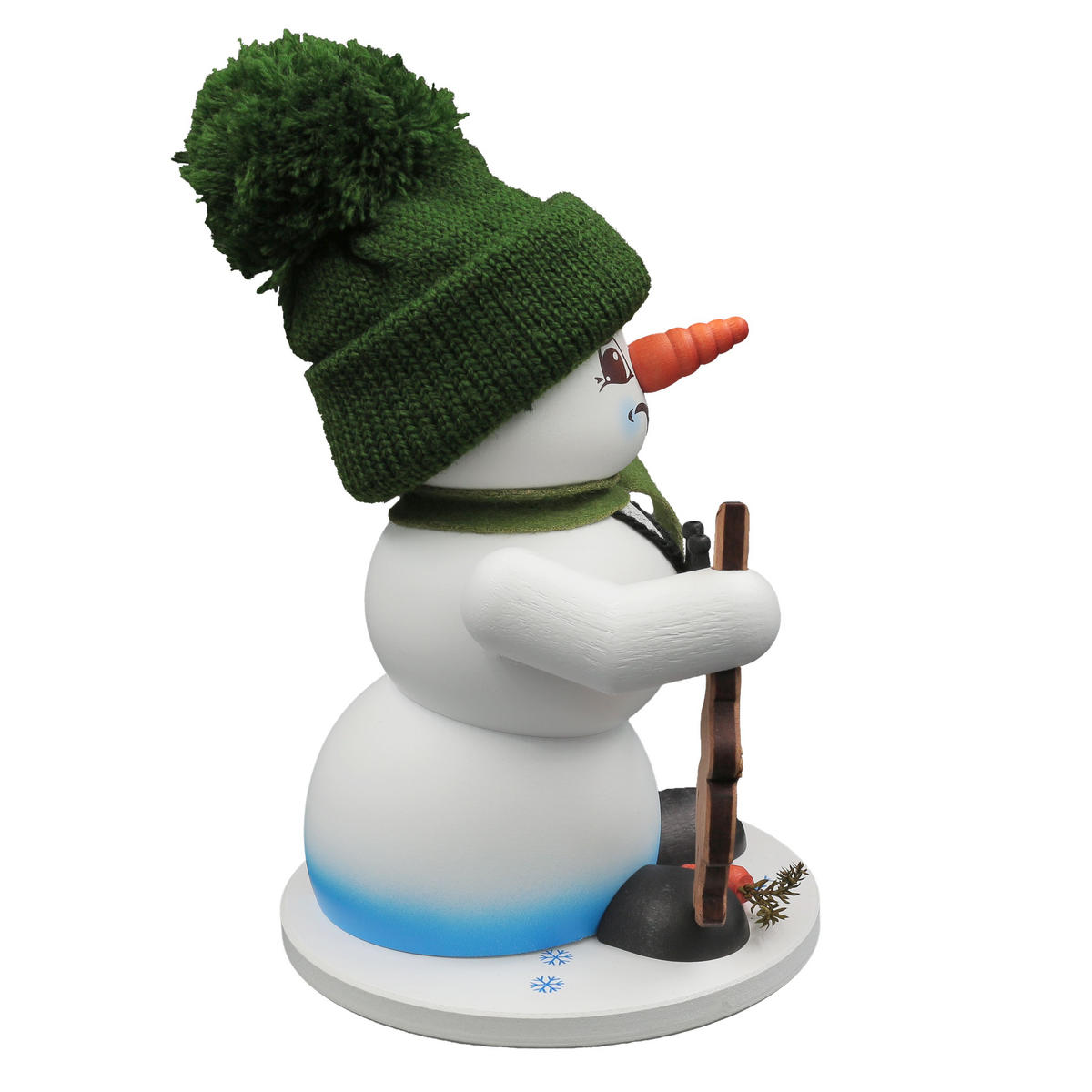 RAUCHFIGUR Schneemann Weiß Jäger 19 cm - Multicolor, Holz (15/19/0.1cm)
