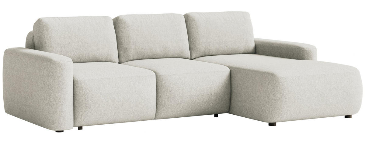 ECKSOFA Carnos Mini Creme Chenille - Creme/Schwarz, Kunststoff/Textil (164/238cm) - Selsey