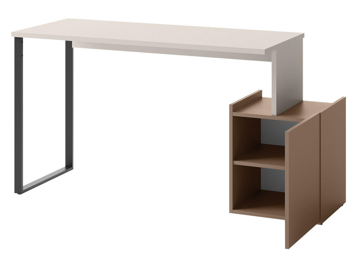 SCHREIBTISCH Sigma 1D SG09 - Kaschmir/Trüffeleichefarben, Holzwerkstoff/Metall (55/163/77cm) - MIRJAN24