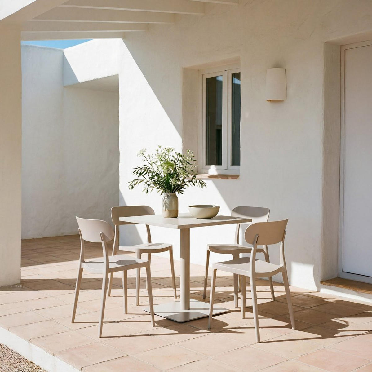 STUHL FÜR DRAUSSEN Moira Beige 47 cm x 80 cm - Beige, Kunststoff (47/80/51cm) - Klast Home