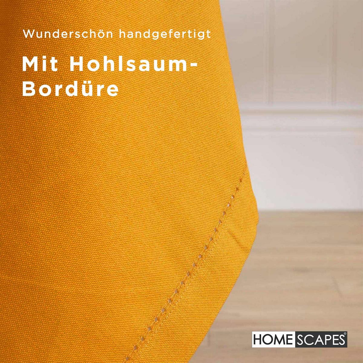 TISCHDECKE senfgelb rund 178 cm, 100% Baumwolle - Dunkelgelb, Textil (178/178cm) - Homescapes