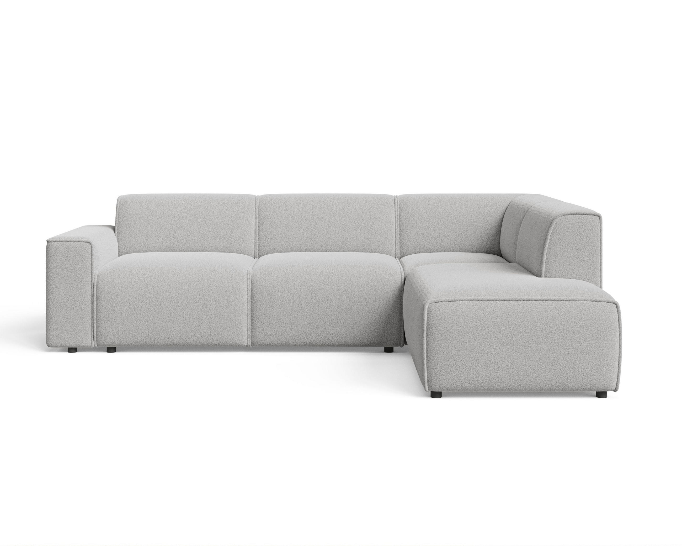 ECKSOFA Eluno Grau Rechts - Schwarz/Grau, Holz/Kunststoff (292/220cm) - Graingold
