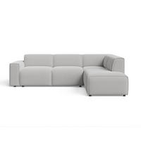 ECKSOFA Eluno Grau Rechts - Schwarz/Grau, Holz/Kunststoff (292/220cm) - Graingold