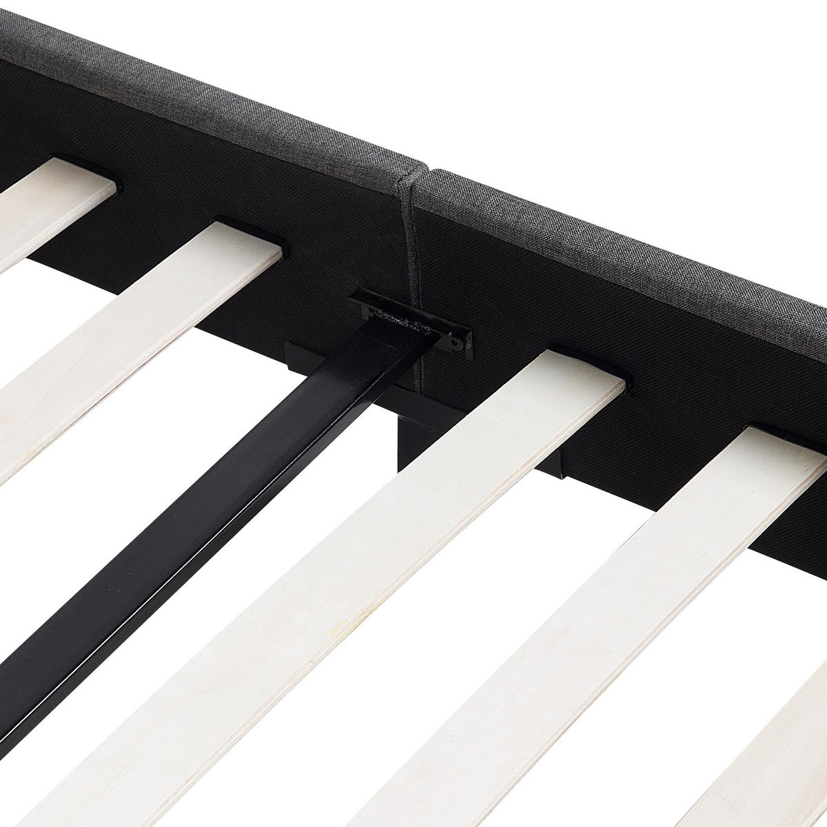 POLSTERBETT 160/200cm Grau Albi - Grau, Textil (160/200cm) - Beliani