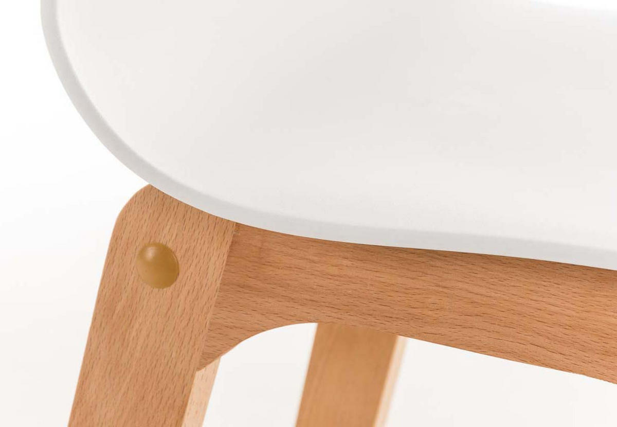BARHOCKER 2er-Set DELHI Weiß Holz - Weiß, Holz (41/101/46cm) - DELUKE