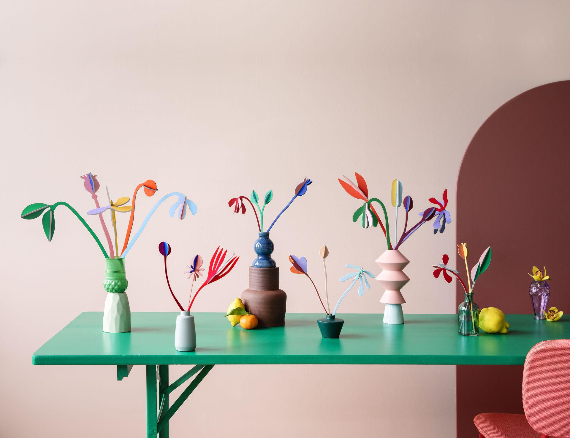 WANDSKULPTUR Bunt 6/27 cm - Multicolor, Wellpappe (6/27/6cm) - KUNSTLOFT
