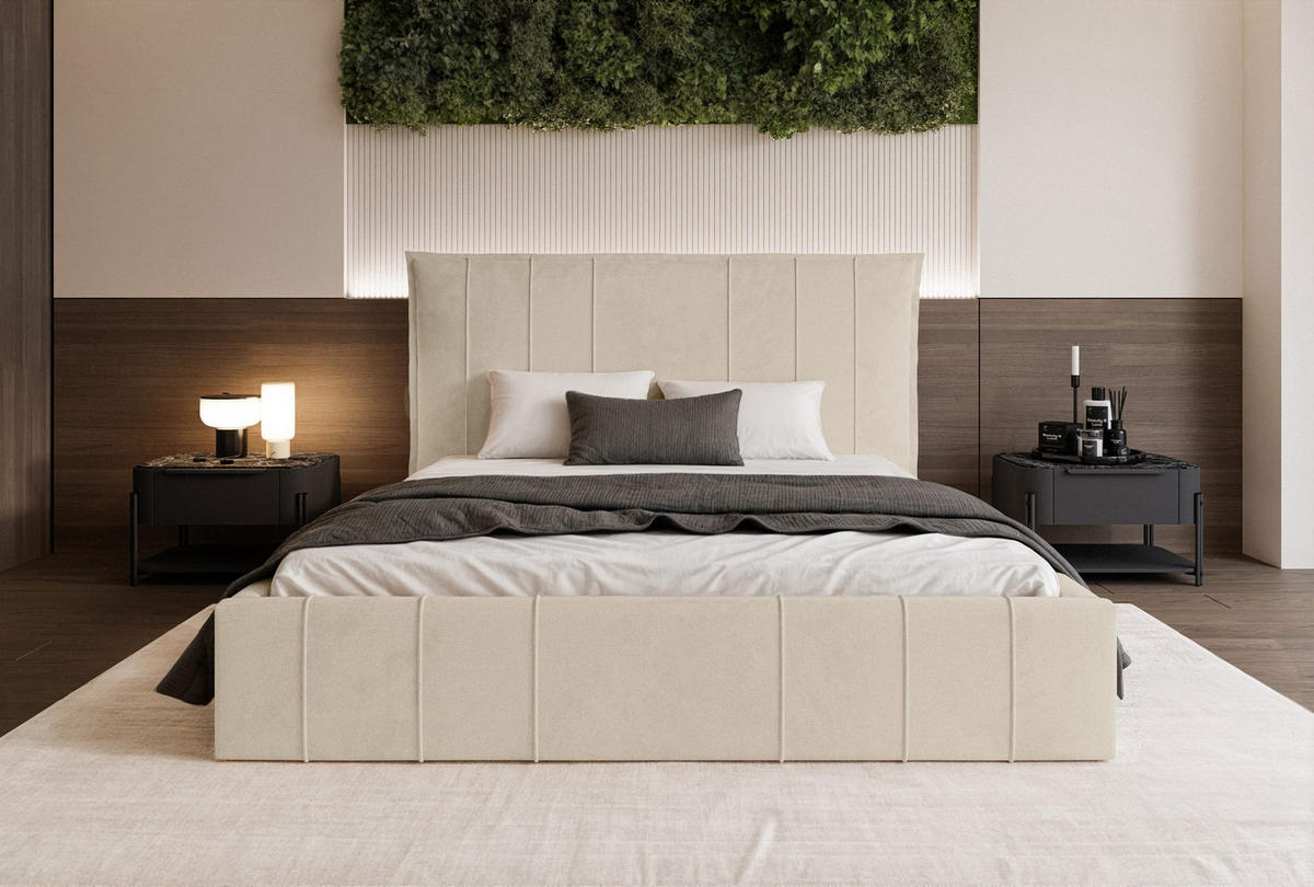 POLSTERBETT Acate 120x200 cm, Creme - Creme, Textil (120/200cm) - Fedve
